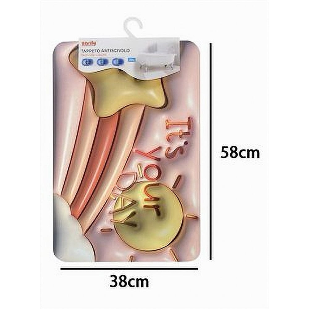 TAPPETO TAPPETINO ANTISCIVOLO BAGNO CARTOON EFFETTO 3D 38X58CM 87222