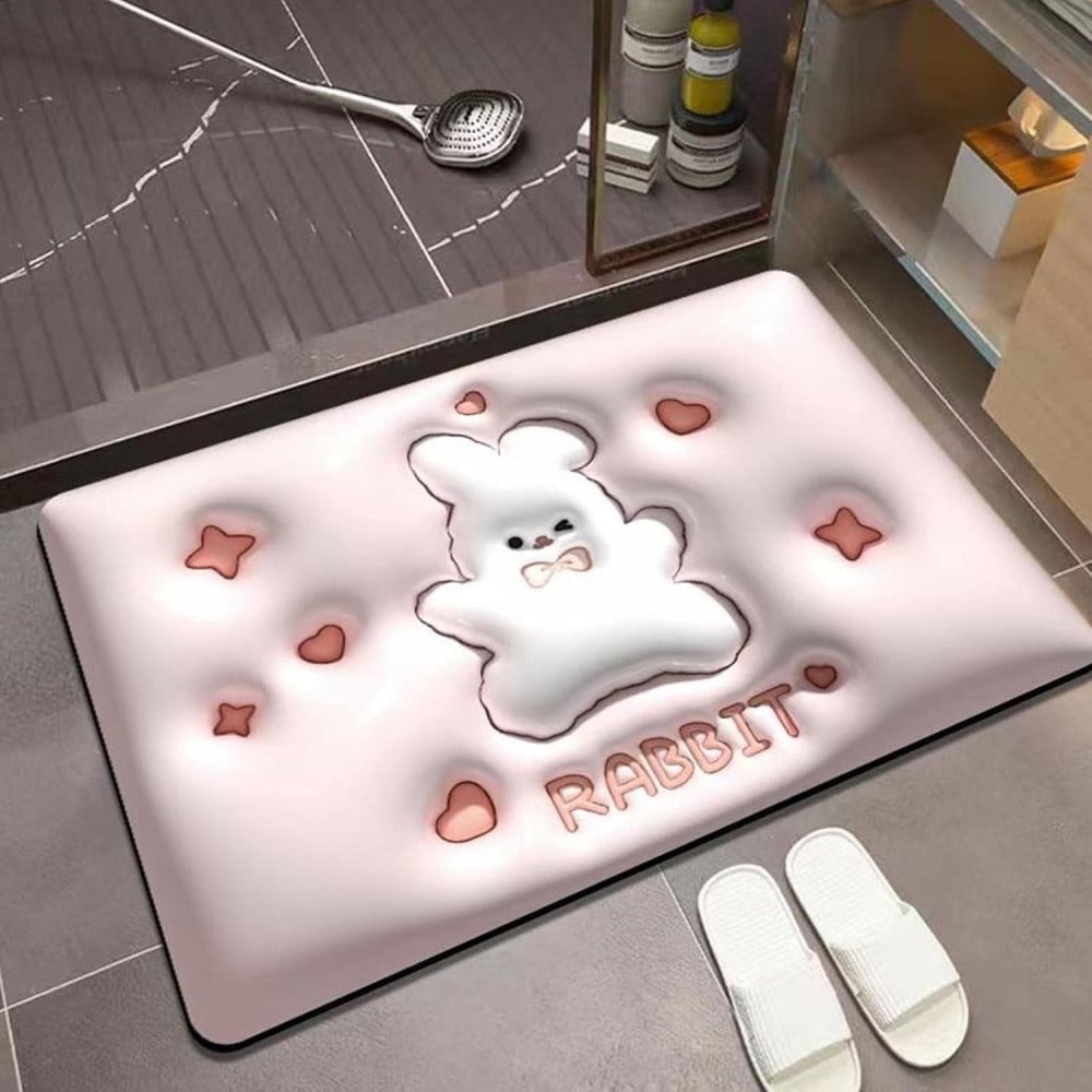 TAPPETO TAPPETINO ANTISCIVOLO BAGNO CARTOON EFFETTO 3D 38X58CM 87222