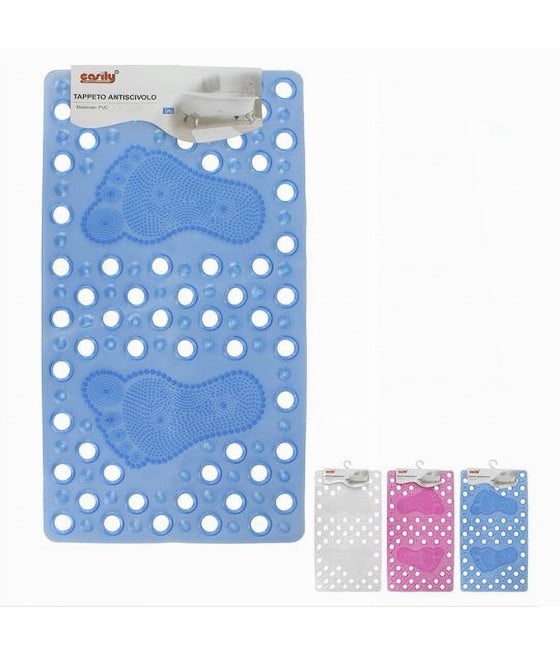 TAPPETO TAPPETINO IMPRONTE PIEDI ANTISCIVOLO VASCA BAGNO DOCCIA 59628