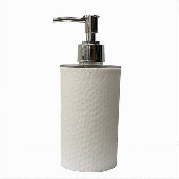 DISPENSER SAPONE LIQUIDO BIANCO LAVORATO ARREDO ACCESSORIO BAGNO 79173