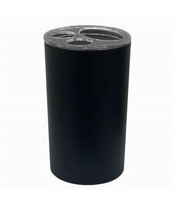 PORTASPAZZOLINI BICCHIERE DENTIFRICIO ARREDO BAGNO NERO A 3 FORI 79194
