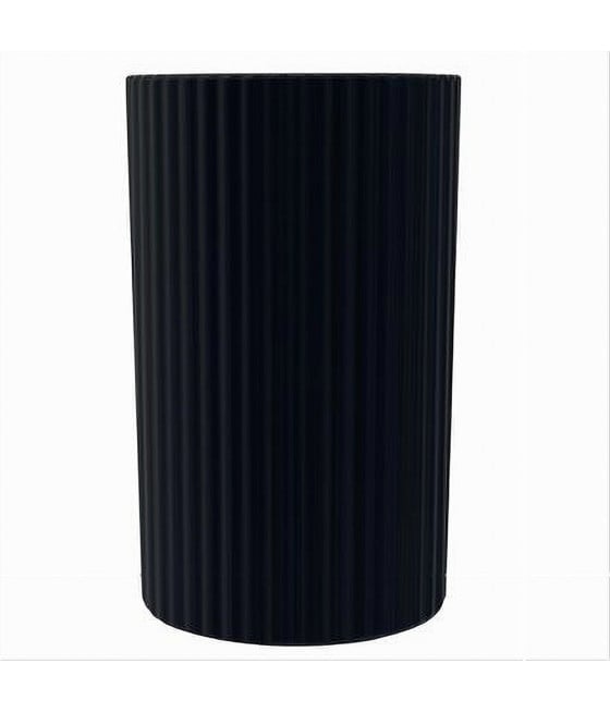 BICCHIERE PORTA SPAZZOLINI GRIGIO SCURO RIGATO PER ARREDO BAGNO 79171