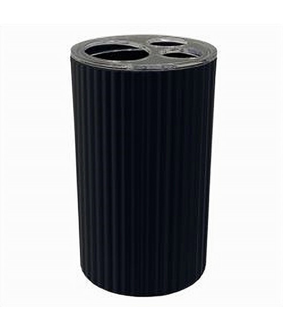 PORTASPAZZOLINI BICCHIERE PER BAGNO GRIGIO SCURO RIGATO A 3 FORI 79170