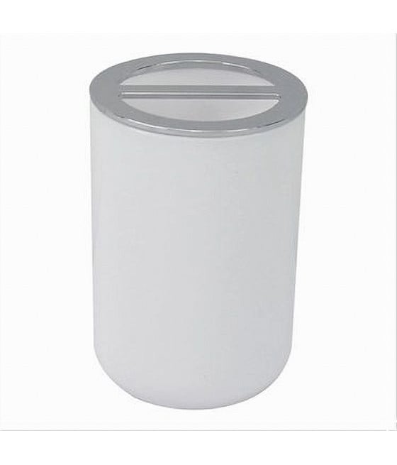 PORTASPAZZOLINI BICCHIERE ACCESSORI BAGNO 2 FORI BIANCO SILVER 79863