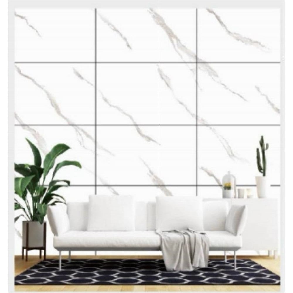 PANNELLO ADESIVO EFFETTO MARMO BIANCO STRIATURE PARETI 300X60CM STANZA