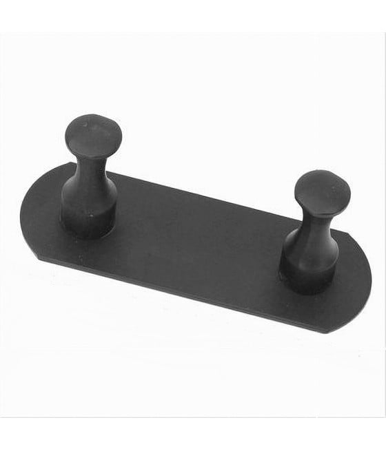 APPENDIABITI CON 2 GANCI NERO PER BAGNO CUCINA CASA DA PARETE 59751