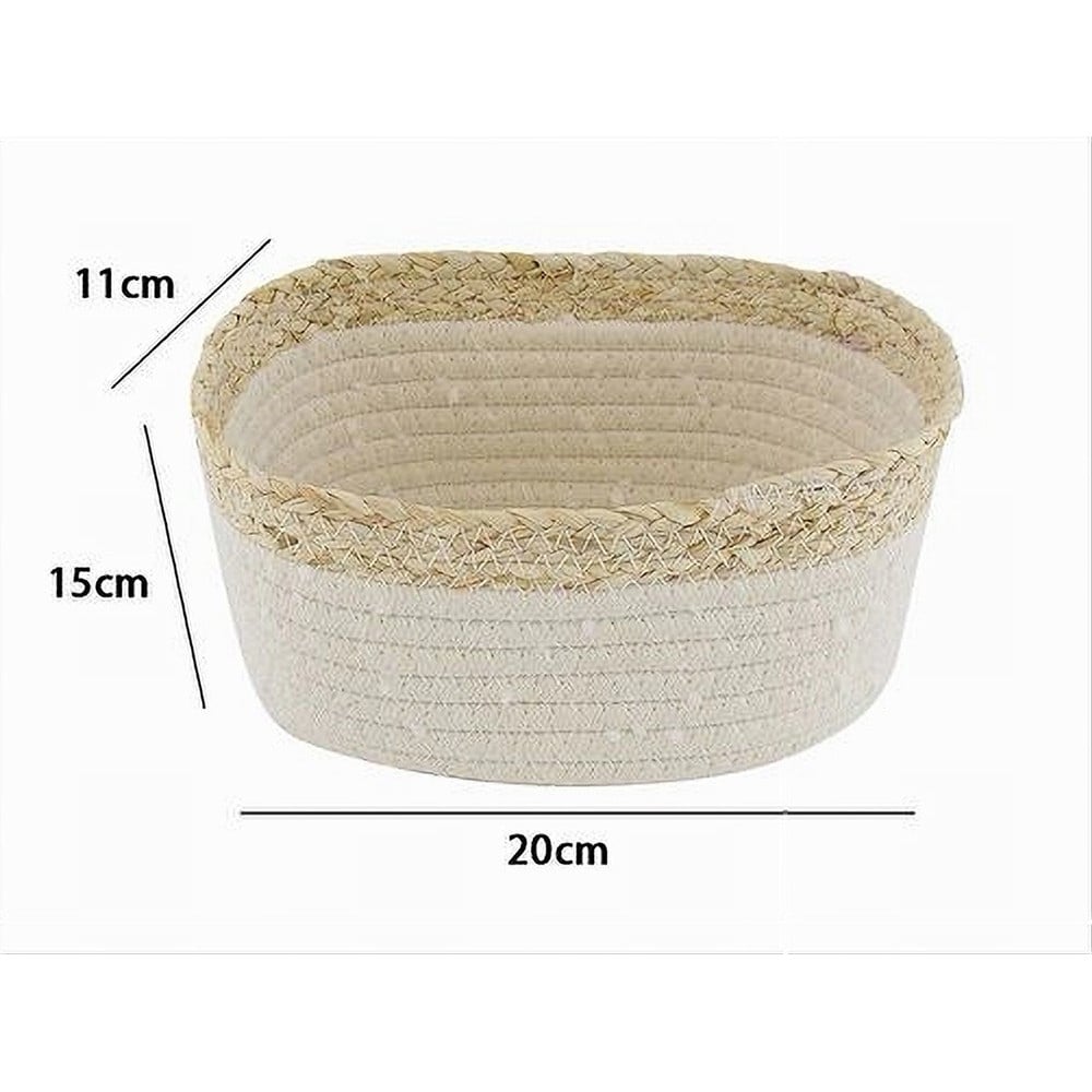 CESTINO PORTA BIANCHERIA OGGETTI IN VIMINI INTRECCIATO BICOLORE 10674