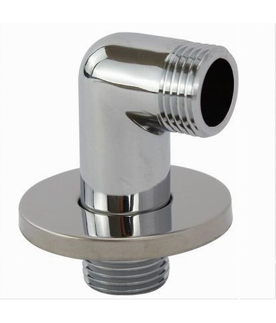 PRESA ACQUA CURVA OTTONE CROMATO PER SALISCENDI SUPPORTO DOCCIA 59511
