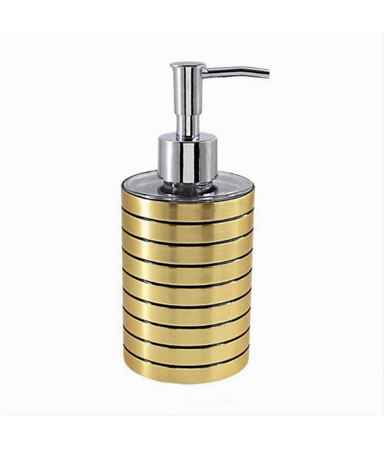 DISPENSER PER SAPONE LIQUIDO ORO RIGHE MODERNO PORTASAPONE BAGNO 10384