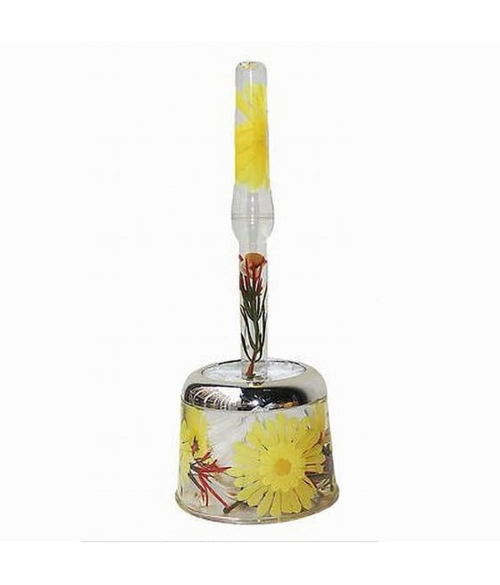 SCOPINO WC PORTA SCOPINO DECORATO FIORE GIALLO BAGNO ACCESSORIO 52374