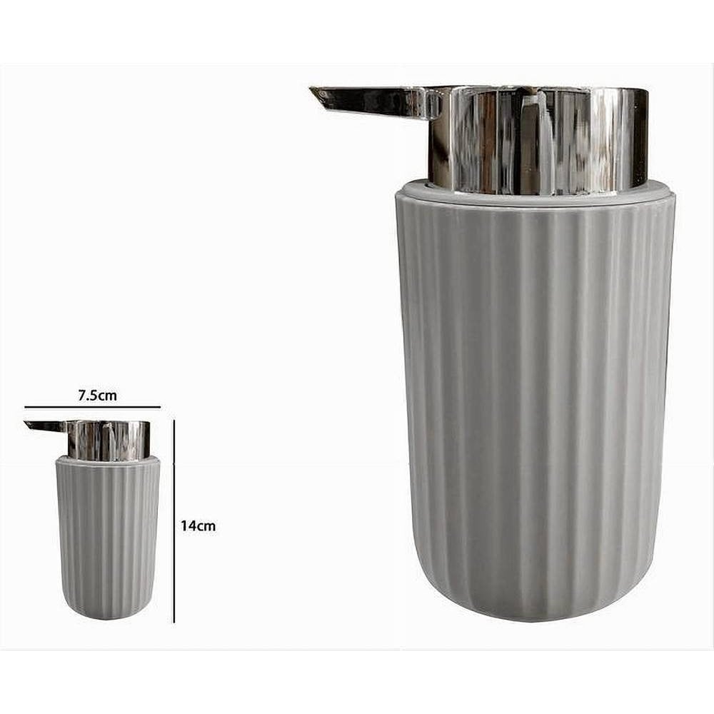 DISPENSER PORTA SAPONE LIQUIDO ARREDO BAGNO GRIGIO DECORO PLISSÈ 59089