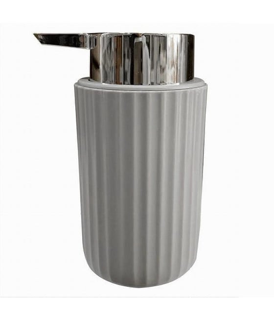 DISPENSER PORTA SAPONE LIQUIDO ARREDO BAGNO GRIGIO DECORO PLISSÈ 59089