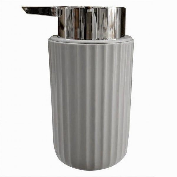 DISPENSER PORTA SAPONE LIQUIDO ARREDO BAGNO GRIGIO DECORO PLISSÈ 59089