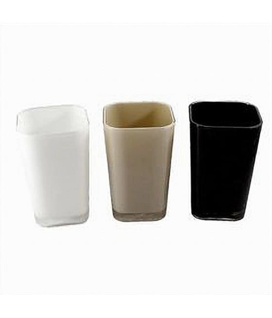BICCHIERE PORTA SPAZZOLINI DENTIFRICIO RETTANGOLARE ARREDO BAGNO 52402