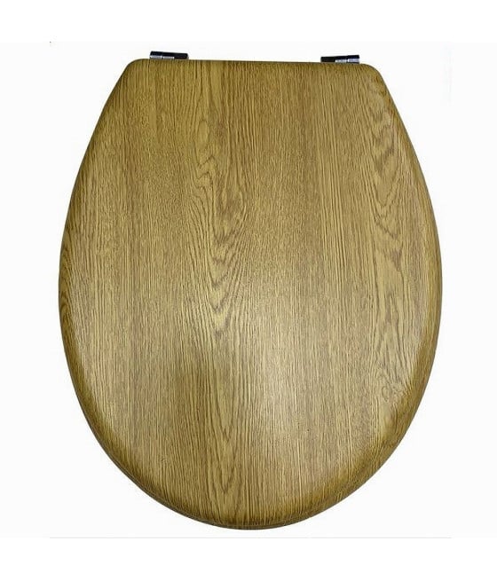 COPRIWATER UNIVERSALE LEGNO TAVOLETTA BAGNO WC CERNIERE ACCIAIO 52953A
