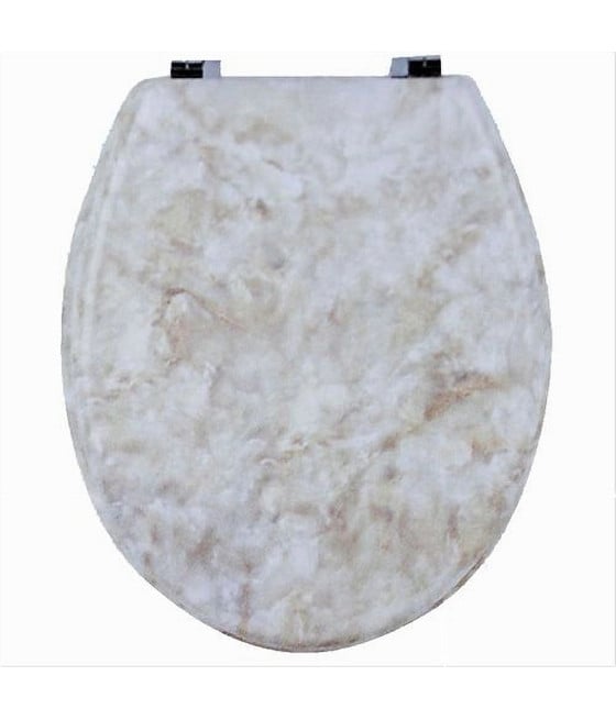 COPRIWATER UNIVERSALE LEGNO MDF BAGNO WC MARMO BEIGE CERNIERE 52966A