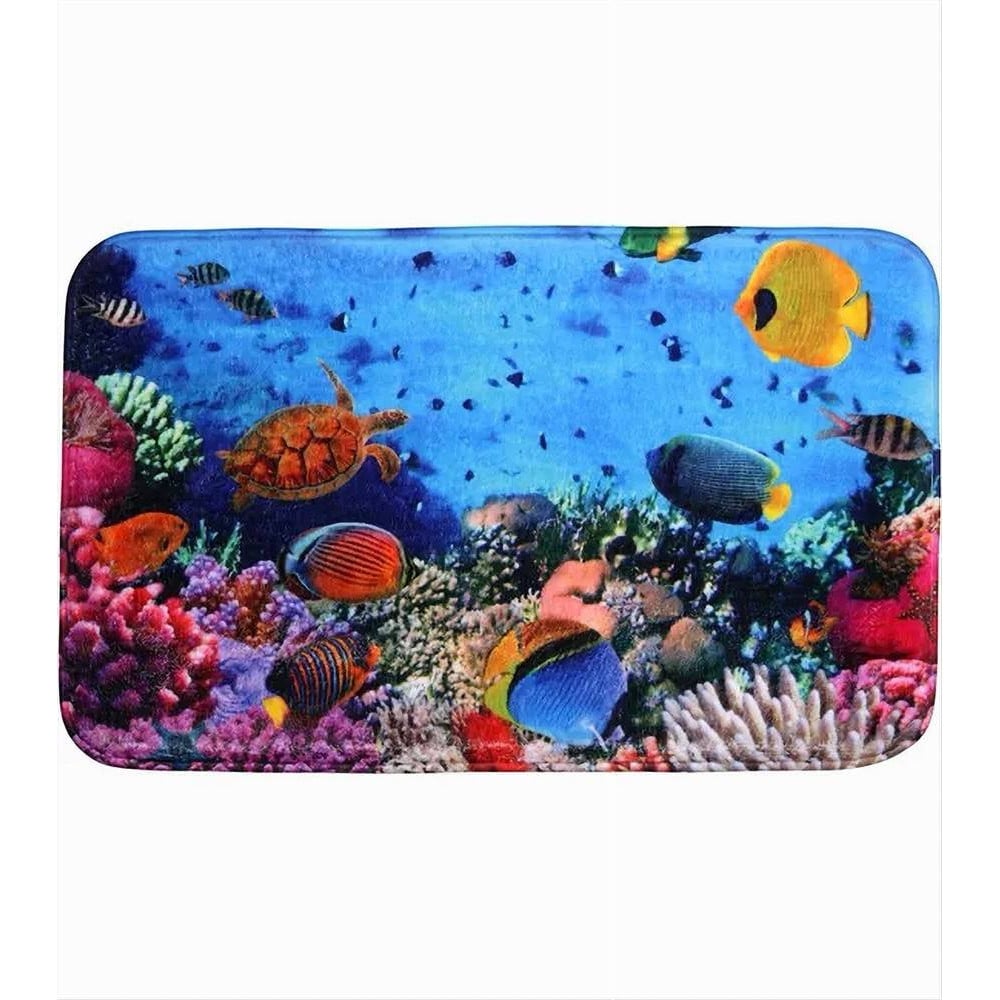 3PZ TAPPETO TAPPETINI TESSUTO BAGNO ANTISCIVOLO FANTASIA MARINA 79444