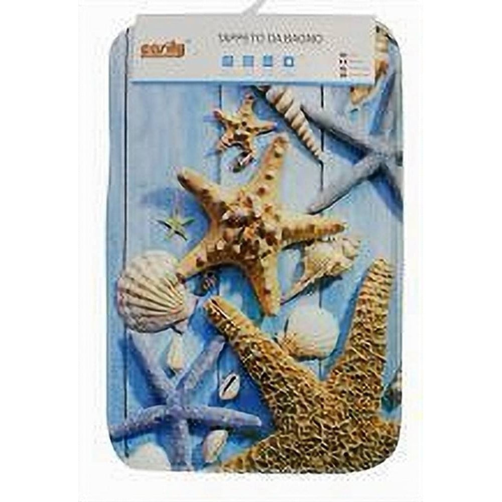3PZ TAPPETO TAPPETINI TESSUTO BAGNO ANTISCIVOLO FANTASIA MARINA 79444