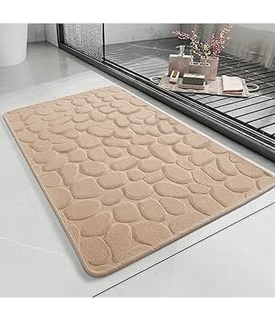 TAPPETO TESSUTO ARREDO BAGNO ANTISCIVOLO 50X80CM EFFETTO SASSI 79449