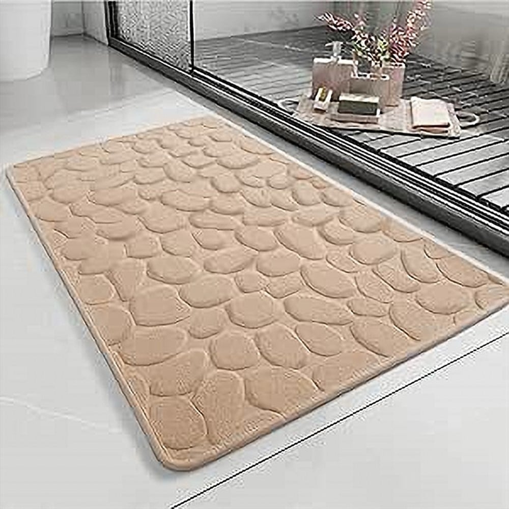 TAPPETO TESSUTO ARREDO BAGNO ANTISCIVOLO 50X80CM EFFETTO SASSI 79449