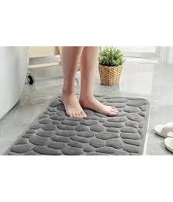 TAPPETO TESSUTO ARREDO BAGNO ANTISCIVOLO 50X80CM EFFETTO SASSI 79449
