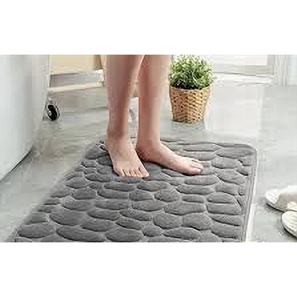 TAPPETO TESSUTO ARREDO BAGNO ANTISCIVOLO 50X80CM EFFETTO SASSI 79449