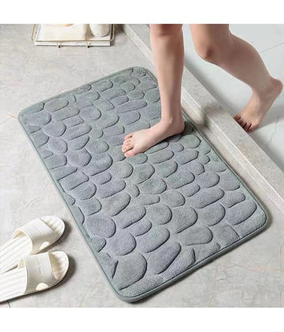 TAPPETO TESSUTO ARREDO BAGNO ANTISCIVOLO 50X80CM EFFETTO SASSI 79449