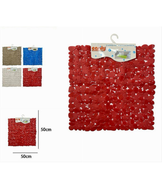 TAPPETO PVC ANTISCIVOLO PER VASCA BAGNO DOCCIA QUADRATO 50X50 CM 59320