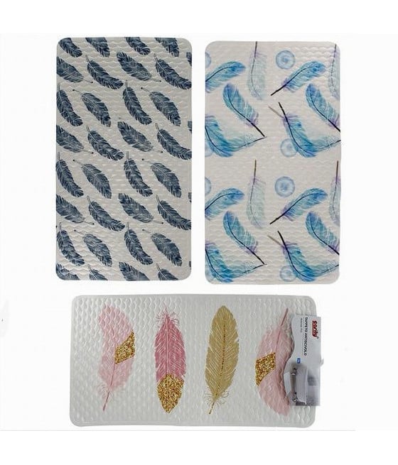 TAPPETO ANTISCIVOLO PER BAGNO ARREDO FANTASIA CON PIUME 38X70CM 59500