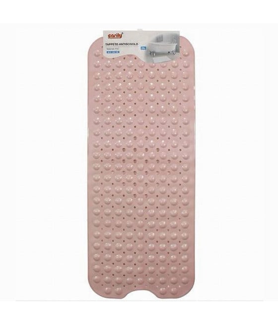 TAPPETINO VASCA ANTISCIVOLO 100 X 40 CM TAPPETO DOCCIA PVC 79739 ROSA
