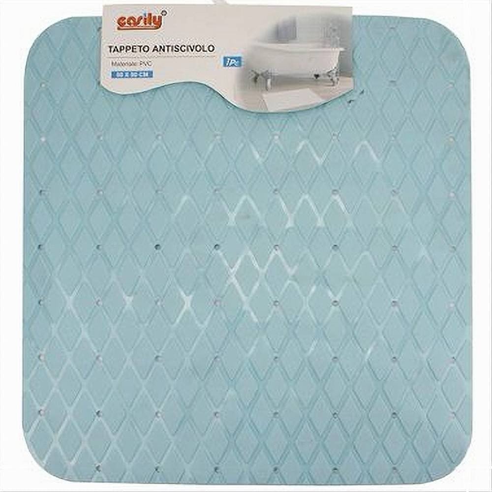 TAPPETO IN PVC ANTISCIVOLO PER VASCA BAGNO DOCCIA 50X50CM 79730 AZZURR