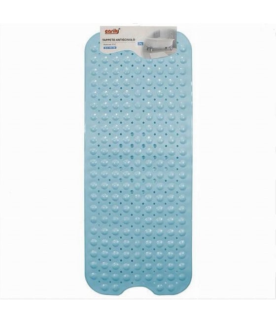 TAPPETINO VASCA ANTISCIVOLO 100X40 CM TAPPETO DOCCIA PVC 79742 AZZURRO