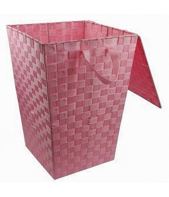 CESTO CESTINO PORTAOGGETTI BAGNO CASA COPERCHIO 35 X 52 CM 79107 ROSA