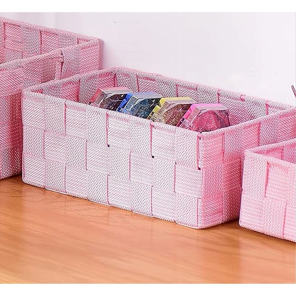 PORTAOGGETTI ORGANIZER MULTIUSO BAGNO CAMERA CUCINA TESSUTO ROSA 79011