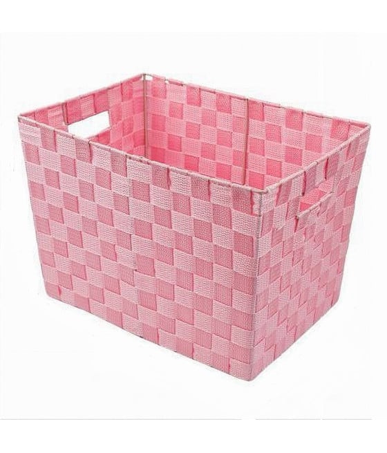 PORTAOGGETTI CESTO IN TESSUTO INTRECCIATO CON MANIGLIE ROSA 79041