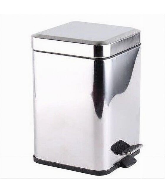 PATTUMIERA ACCIAIO PEDALE 6LT BIDONE CESTINO SPAZZATURA QUADRATO 87446