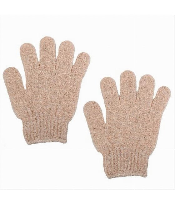 2PEZZI GUANTI DI CRINE DOCCIA BAGNO ESFOLIANTE PELLE CORPO ROSA 79721
