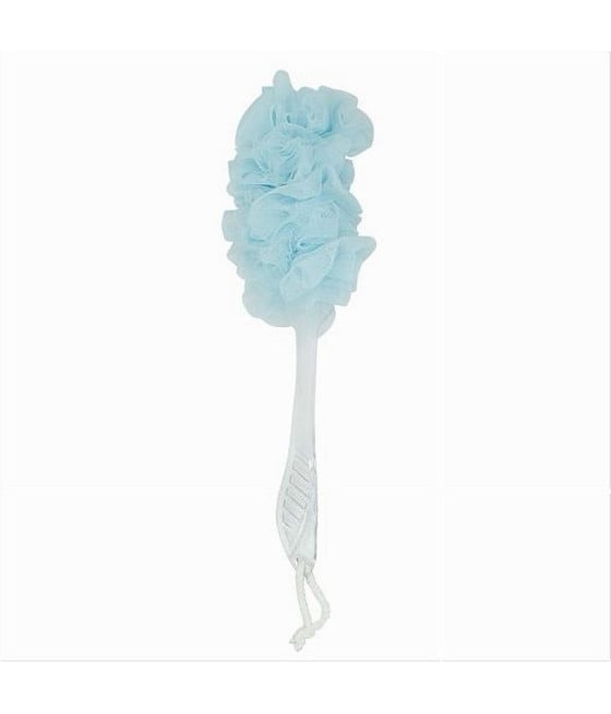 SPAZZOLA LAVASCHIENA ESFOLIANTE BAGNO DOCCIA SPUGNA AZZURRA MANICO