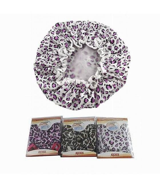 SET 2 PZ CUFFIA DOCCIA BAGNO FANTASIA ANIMALIER PROTEGGE CAPELLI 10041