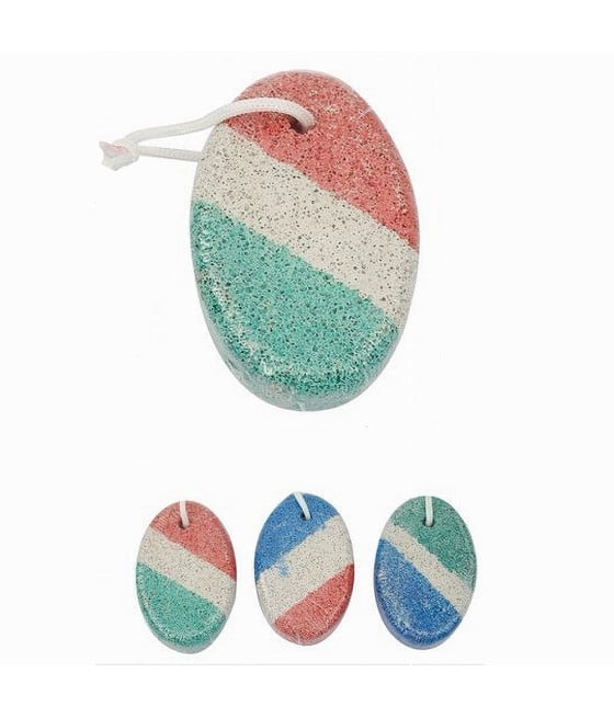 SET 3PZ PIETRA POMICE OVALE TRICOLORE NATURALE CURA PIEDI CALLI 79289