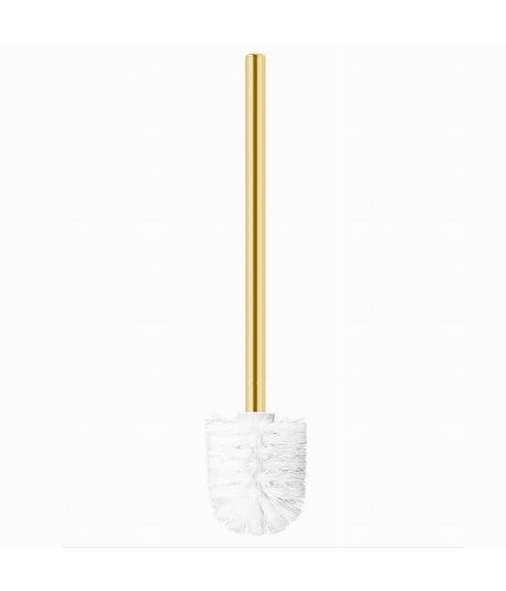 SCOPINO RICAMBIO SPAZZOLA WC BAGNO MANICO DORATO SETOLE BIANCHE 87147