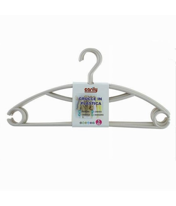 5 PZ GRUCCE STAMPELLE APPENDIABITI IN PLASTICA BEIGE VESTITI PANTALONI