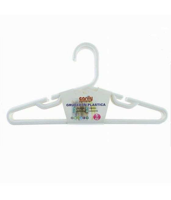 SET 5PZ GRUCCE STAMPELLE APPENDIABITO IN PLASTICA BIANCA VESTITI 87680