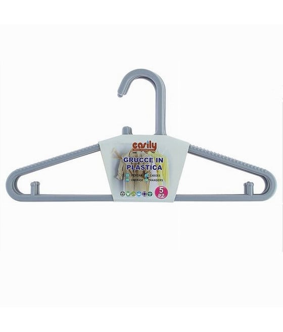 5PZ GRUCCE STAMPELLE APPENDIABITO IN PLASTICA GRIGIA PANTALONI GIACCHE