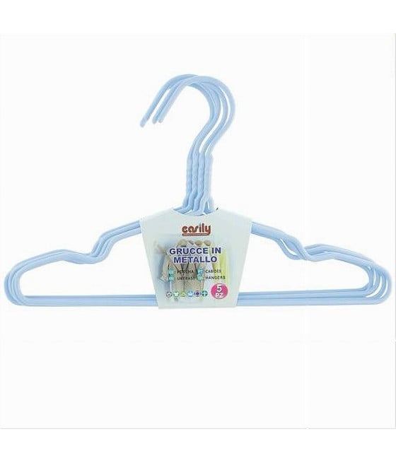 5PZ GRUCCE STAMPELLE APPENDIABITO IN METALLO AZZURRO VESTITI PANTALONI