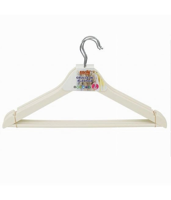 3 PZ GRUCCE STAMPELLE IN PLASTICA APPENDIABITI VESTITI PANTALONI BEIGE