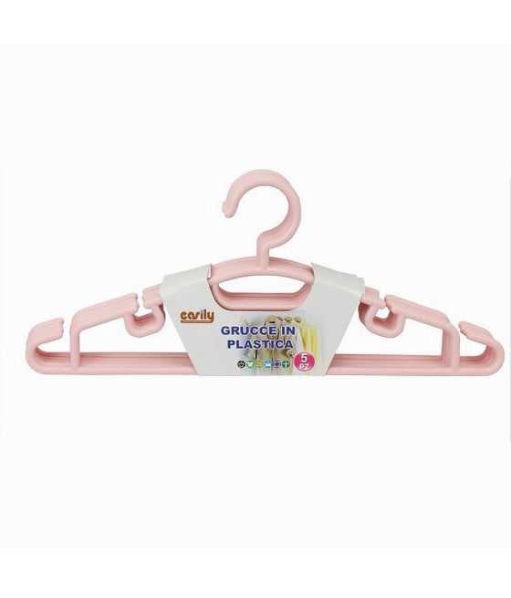 SET 5 PZ GRUCCE STAMPELLE APPENDIABITO IN PLASTICA VESTITI ROSA 79323