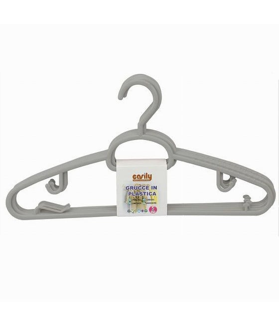 SET 5PZ GRUCCE IN PLASTICA STAMPELLE APPENDIABITO GIACCHE GRIGIO 79325
