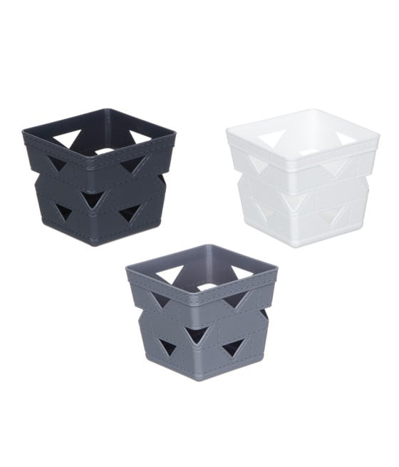 SET 3PZ CESTO CESTINO PORTA TUTTO OGGETTI ORGANIZZATORE QUADRATO 10712