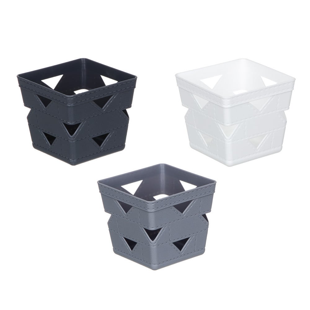 SET 3PZ CESTO CESTINO PORTA TUTTO OGGETTI ORGANIZZATORE QUADRATO 10712